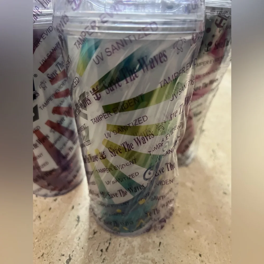 NEW SEALED Royal Caribbean Save The Waves Coca Cola Tumblers Lot Of 3